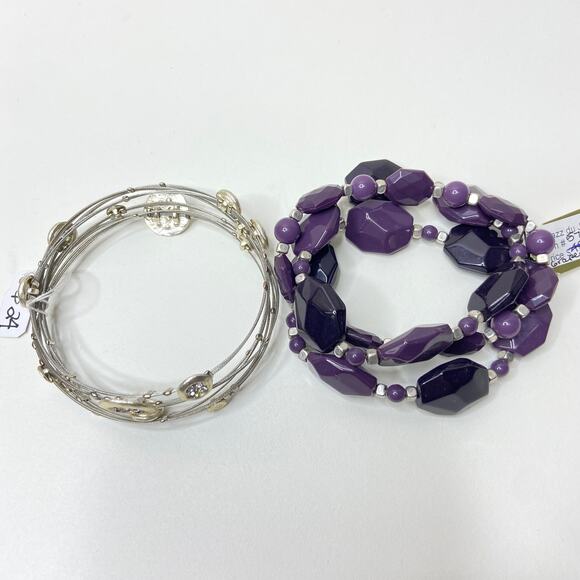 Lot NEW $63 Retired Premier Designs Stretch Bracelets Grapevine Bangles - Picture 2 of 6